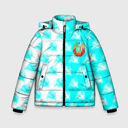 Куртка зимняя для мальчика СССР текстура паттерн, цвет: 3D-красный