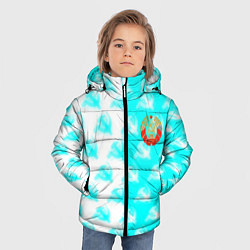 Куртка зимняя для мальчика СССР текстура паттерн, цвет: 3D-черный — фото 2