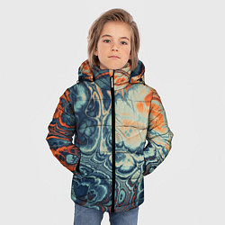 Куртка зимняя для мальчика Абстрактный разноцветный узор, цвет: 3D-черный — фото 2