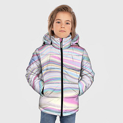 Куртка зимняя для мальчика Мрамор узор розово-голубой, цвет: 3D-светло-серый — фото 2