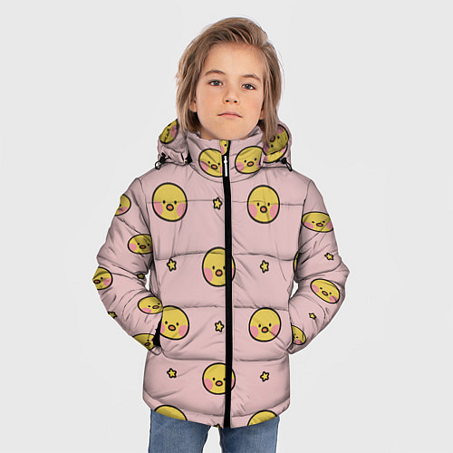Зимняя куртка для мальчика Цыплята parttern / 3D-Светло-серый – фото 3