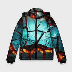 Куртка зимняя для мальчика Абстрактные камни разломленные, цвет: 3D-черный