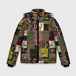 Куртка зимняя для мальчика Пэчворк лесной, цвет: 3D-черный