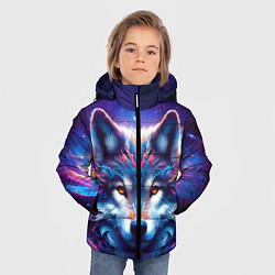 Куртка зимняя для мальчика Волк и звезды, цвет: 3D-светло-серый — фото 2