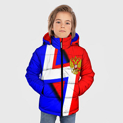 Куртка зимняя для мальчика Герб России спортивный стиль, цвет: 3D-светло-серый — фото 2