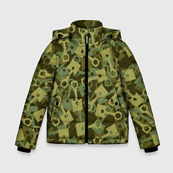 Куртка зимняя для мальчика Поршни двигателя - камуфляж, цвет: 3D-светло-серый