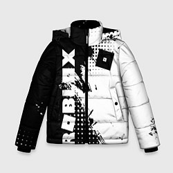 Куртка зимняя для мальчика Роблокс - черно-белая абстракция, цвет: 3D-черный