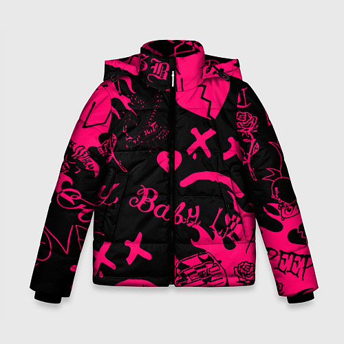 Зимняя куртка для мальчика Lil peep pink steel rap / 3D-Красный – фото 1