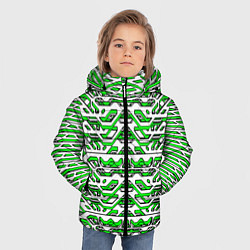 Куртка зимняя для мальчика Техно броня зелёно-белая, цвет: 3D-красный — фото 2