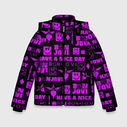 Куртка зимняя для мальчика Bon Jovi neon pink rock, цвет: 3D-светло-серый