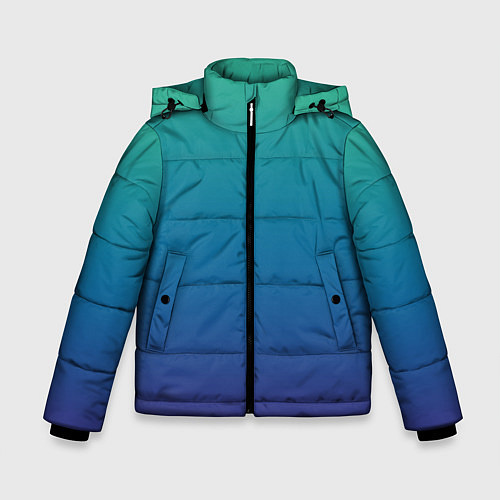 Зимняя куртка для мальчика Градиент зелёно-фиолетовый / 3D-Светло-серый – фото 1