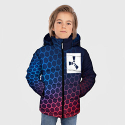 Куртка зимняя для мальчика Rust неоновые соты, цвет: 3D-черный — фото 2