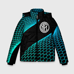 Куртка зимняя для мальчика Inter football net, цвет: 3D-черный