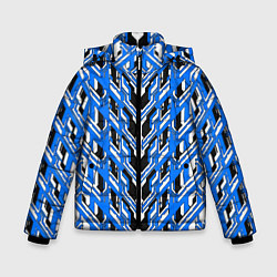 Куртка зимняя для мальчика Синяя техно броня, цвет: 3D-черный