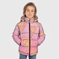 Куртка зимняя для мальчика Сердца градиент, цвет: 3D-светло-серый — фото 2