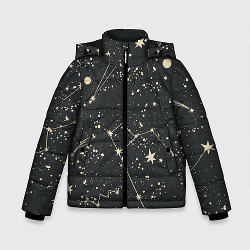 Зимняя куртка для мальчика Звёздная карта / 3D-Красный – фото 1