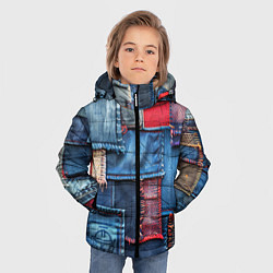 Куртка зимняя для мальчика Джинсовая форма электрика, цвет: 3D-светло-серый — фото 2