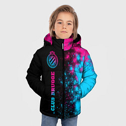 Куртка зимняя для мальчика Club Brugge - neon gradient по-вертикали, цвет: 3D-черный — фото 2