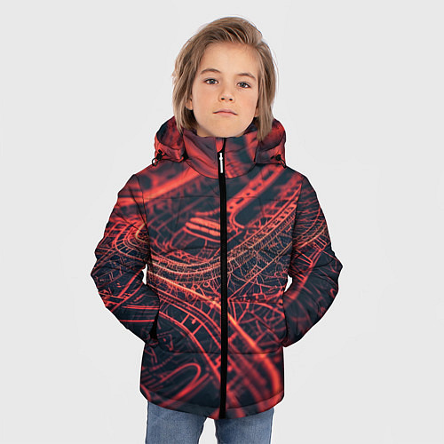 Зимняя куртка для мальчика Раскаленные нити / 3D-Светло-серый – фото 3