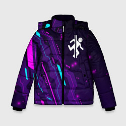 Куртка зимняя для мальчика Portal neon gaming, цвет: 3D-черный