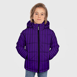 Куртка зимняя для мальчика Яркий фиолетовый в полоску, цвет: 3D-светло-серый — фото 2