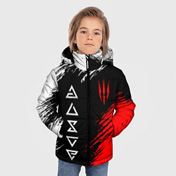 Куртка зимняя для мальчика Дикая охота и знаки, цвет: 3D-красный — фото 2