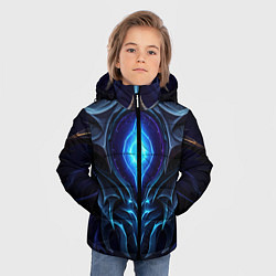Куртка зимняя для мальчика Магическая синяя абстракция, цвет: 3D-красный — фото 2