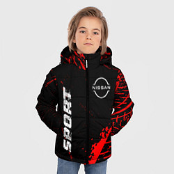 Куртка зимняя для мальчика Nissan red sport tires, цвет: 3D-черный — фото 2