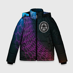 Куртка зимняя для мальчика Leicester City футбольная сетка, цвет: 3D-черный
