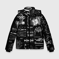 Куртка зимняя для мальчика Паттерн киберинтерфейса, цвет: 3D-черный