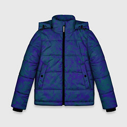 Куртка зимняя для мальчика Камуфляж синий с зелеными пятнами, цвет: 3D-светло-серый