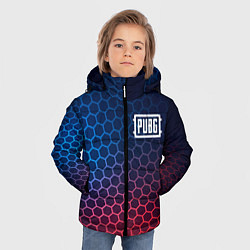 Куртка зимняя для мальчика PUBG неоновые соты, цвет: 3D-черный — фото 2
