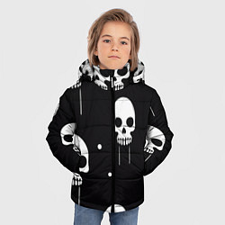Куртка зимняя для мальчика Слёзы черепов, цвет: 3D-красный — фото 2