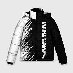 Куртка зимняя для мальчика Самурай штрихи - киберпанк 2077, цвет: 3D-черный
