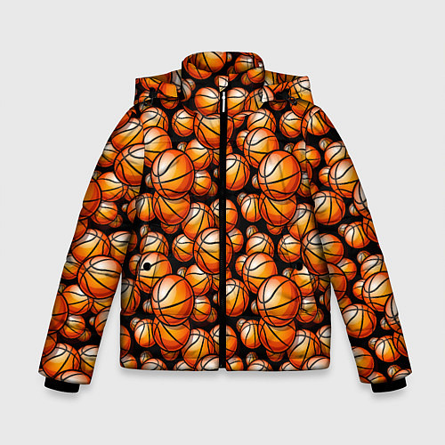Зимняя куртка для мальчика Баскетбольные мячики / 3D-Красный – фото 1