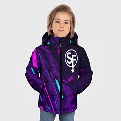 Куртка зимняя для мальчика Sally Face neon gaming, цвет: 3D-черный — фото 2