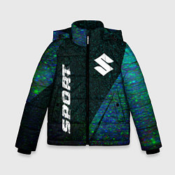 Куртка зимняя для мальчика Suzuki sport glitch blue, цвет: 3D-черный