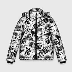 Куртка зимняя для мальчика Панк-рок музыка, цвет: 3D-светло-серый