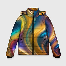 Куртка зимняя для мальчика Жидкий разноцветный металл, цвет: 3D-светло-серый
