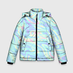 Куртка зимняя для мальчика Жидкая абстракция, цвет: 3D-светло-серый