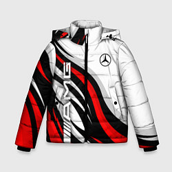 Куртка зимняя для мальчика Mercedes benz AMG - белый с красным, цвет: 3D-светло-серый