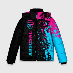 Куртка зимняя для мальчика Arsenal - neon gradient по-вертикали, цвет: 3D-черный