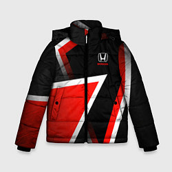 Куртка зимняя для мальчика Honda - красные треугольники, цвет: 3D-черный