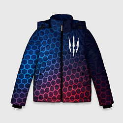 Куртка зимняя для мальчика The Witcher неоновые соты, цвет: 3D-черный