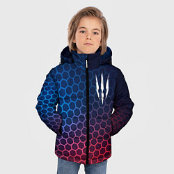 Куртка зимняя для мальчика The Witcher неоновые соты, цвет: 3D-черный — фото 2