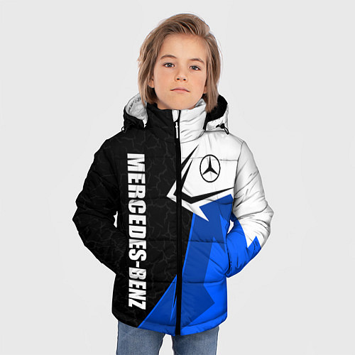 Зимняя куртка для мальчика Мерседес - синяя униформа / 3D-Светло-серый – фото 3