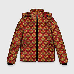 Куртка зимняя для мальчика Красные звезды СССР, цвет: 3D-светло-серый