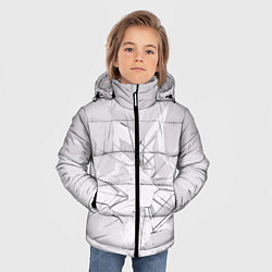 Куртка зимняя для мальчика Белое разбитое стекло, цвет: 3D-черный — фото 2