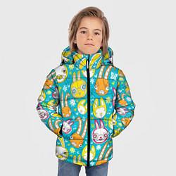 Куртка зимняя для мальчика Разноцветные зайцы, цвет: 3D-светло-серый — фото 2