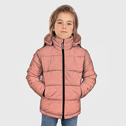 Куртка зимняя для мальчика Однотонный персиковый текстура, цвет: 3D-светло-серый — фото 2